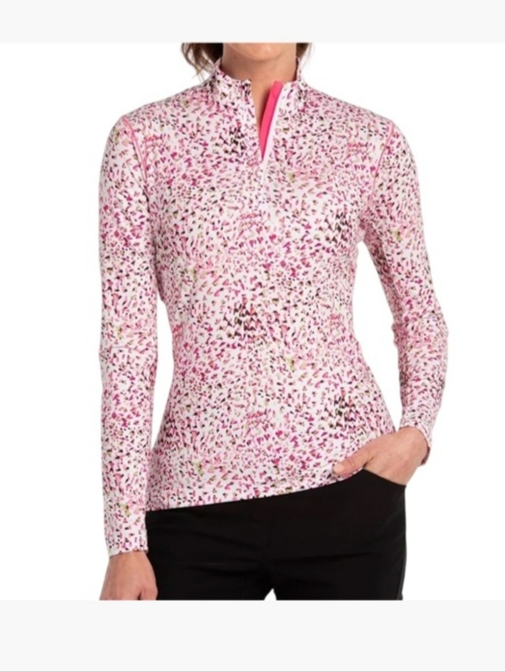 EPNY Womens Long Sleeve Sun Top – White Multi
